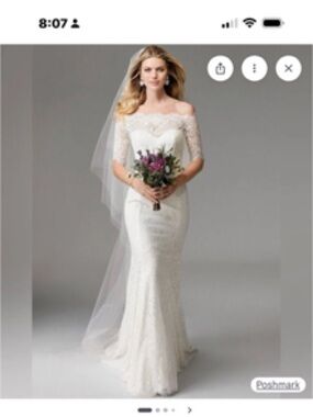 Wtoo Off-Shoulder Lace Mermaid Wedding Gown in White